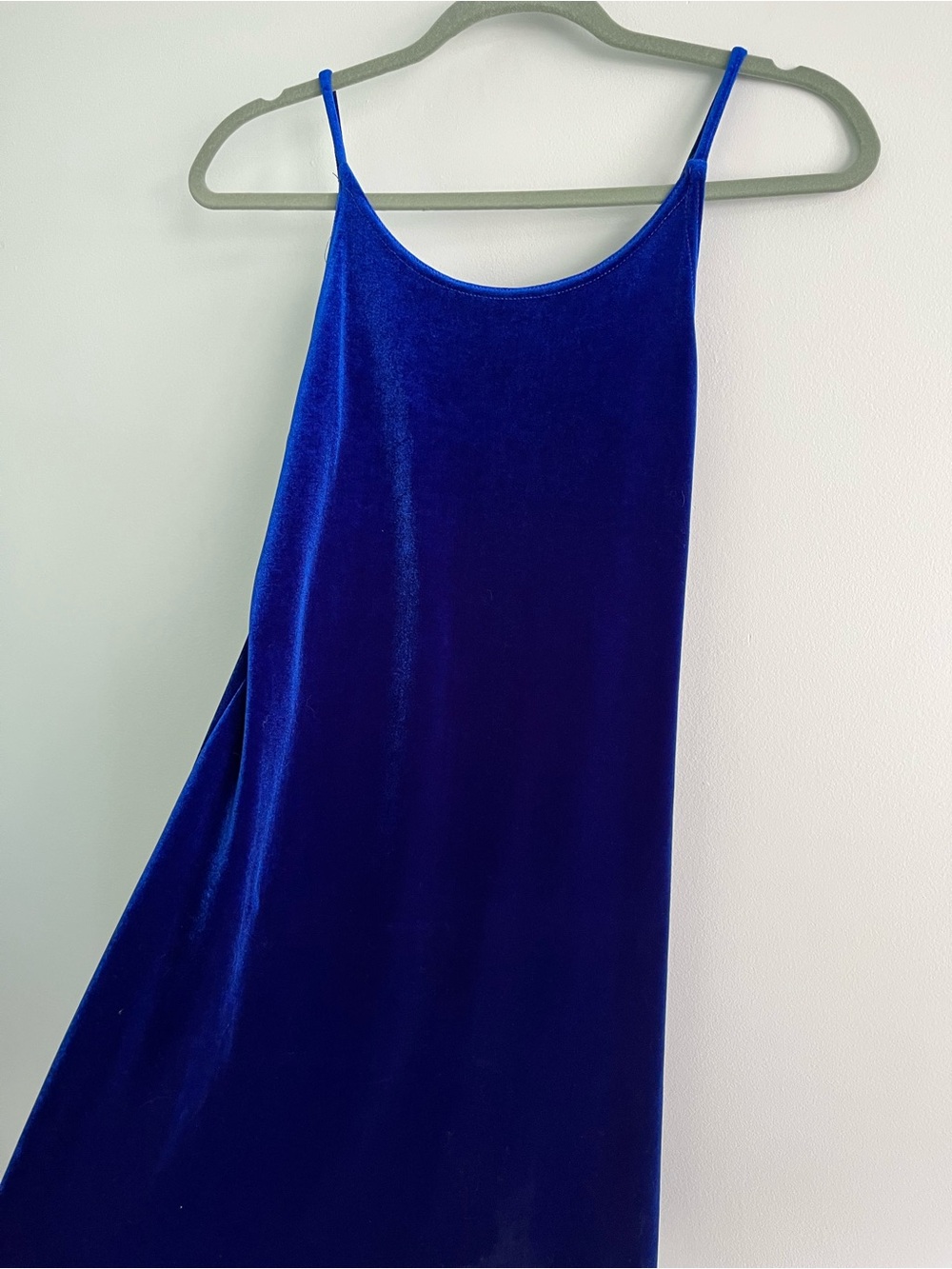 Y2K Vintage Western Royal Blue Velvet Velour Mini Slip Dress Coastal Cowgirl